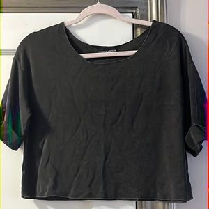 Brandy Melville top, Black/Charcoal cropped, OS but fits like Medium